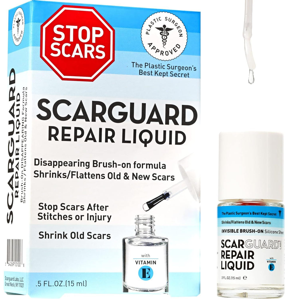 Buy now Scarguard - Invisible Brush-On Silicone Sheet with Vitamin E - Scar Removal for Keloids, Burn Scars, Surgery Scars, Stitches, Cuts - No Ugly Scar Sheets, Cream or Messy Scar Gel Needed at indiglob india