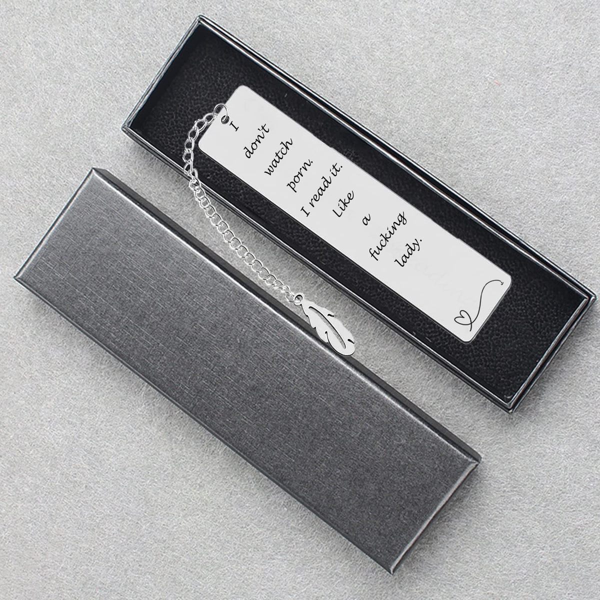 Metal Bookmark Gift, Engraved Stainless Steel Leaf Pendant Book Mark