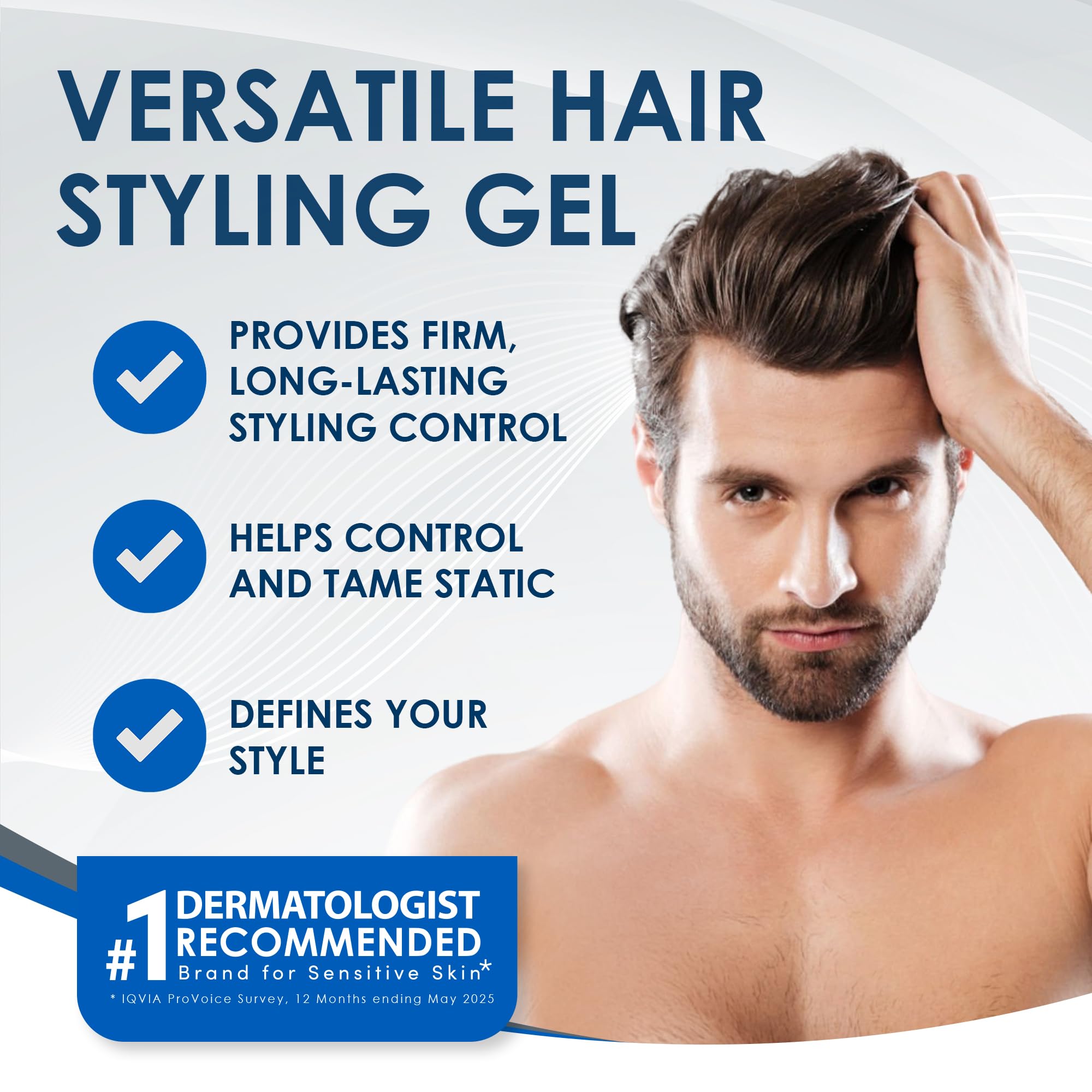 Vanicream Hair Gel, 7 Oz, Formulated without Common Irritants for Sensitive Skin, Styling Gel with Firm Hold & Non-Greasy Finish, Helps Control Static & Add Volume, Dermatologist Tested