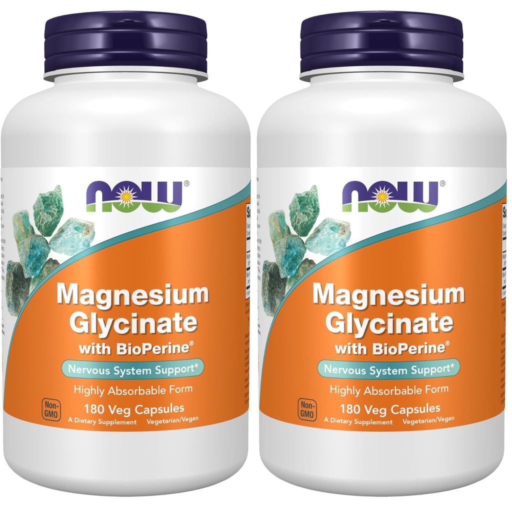 Now Supplements, Magnesium Glycinate with BioPerine, 180 Veg Capsules