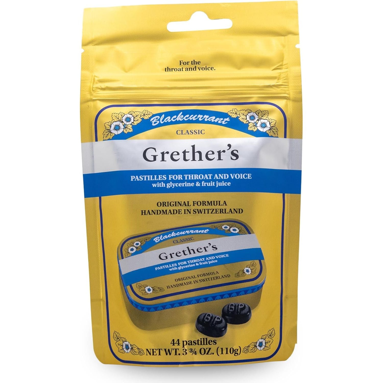 Buy now GRETHER'S Pastilles Classic Blackcurrant Natural Remedy Dry Mouth Relief - Soothing Throat & Healthy Voice - Long-Lasting Flavor, Gift for Singers - 1-Pack - 3.75 oz. 3.7 Ounce (Pack of 1) Blackcurrant at indiglob india
