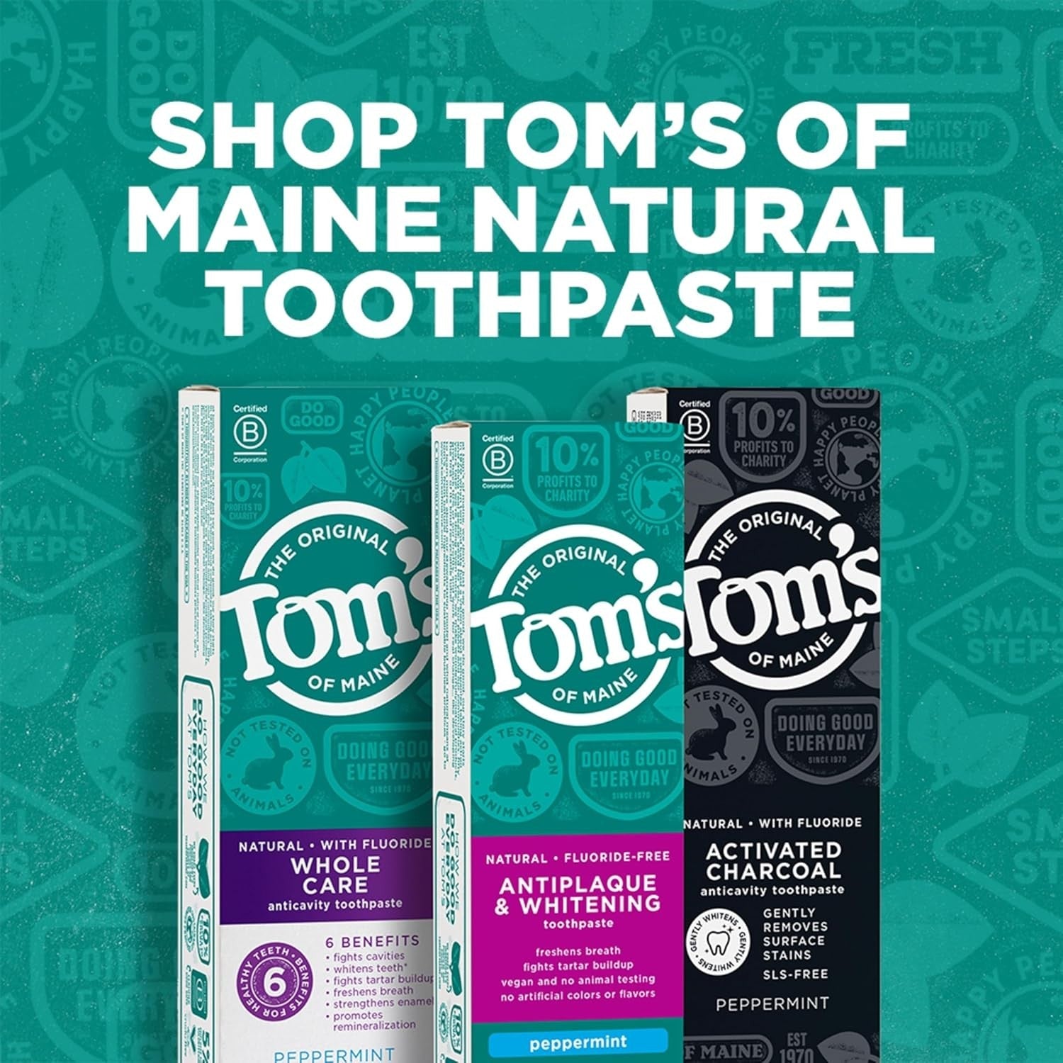 Buy now Tom's of Maine Fluoride-Free Antiplaque & Whitening Natural Toothpaste, Peppermint, 5.5 oz. (Pack of 2) at indiglob india