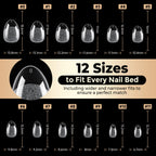 Luckyfairy Extra Short Almond Nail Tips 504pcs Soft Gel Short Nails 12 Size | Pre-Shaped Clear Press On Almond Nails, Half Matte Full Cover Short Nail Tips Acrylic, Natural Almond Shape, Nail Art DIY