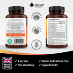Turmeric Tablets with Black Pepper & Ginger - Curcumin - 180 Turmeric and Black Pepper Tablets (3 Month) High Strength Active Turmeric Supplements Not Capsules, by New Leaf