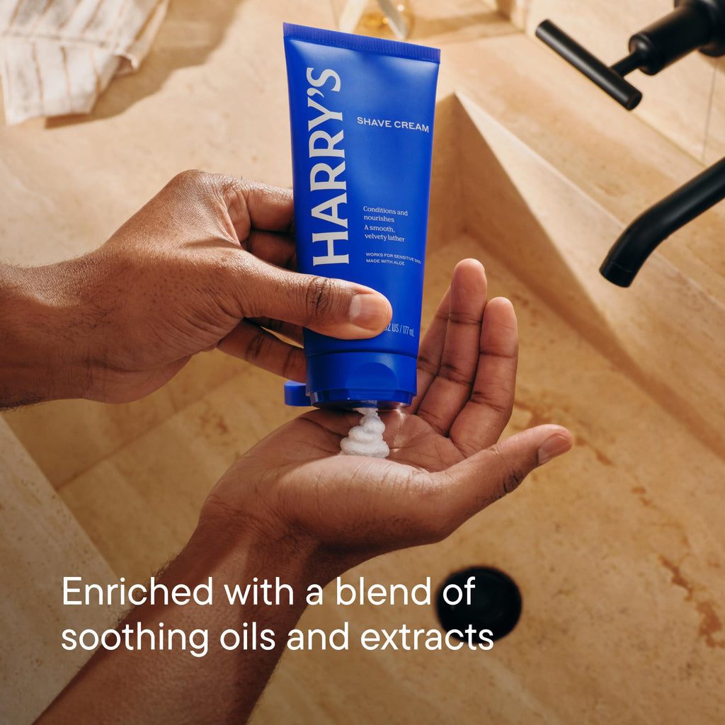 Harry's Shaving Cream for Men with Aloe and Eucalyptus - 2 oz (4 Pack) | Conditions Skin and Softens Facial Hair - TSA Approved Travel Essentials - Safe for Sensitive Skin