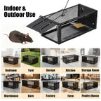 2 Pack Humane Rat Traps 12.5"x5.5"x4.5", Reusable Mouse Traps for Indoor/Outdoor Use, No-Kill Live Capture for Chipmunks, Rats, Mice