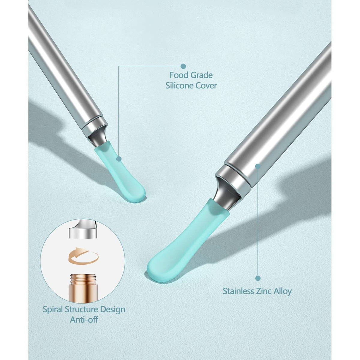Bebird Replacement Tips Ear 8 Pieces Waterproof Silicone Ear Spoon for Ear Wax Removal Endoscope BEBIRD Original Ear Cleaner Tips Set for W3/R3/T15/X3/X17 PRO/D3Pro/T5/R1(Dia. 3.5mm)