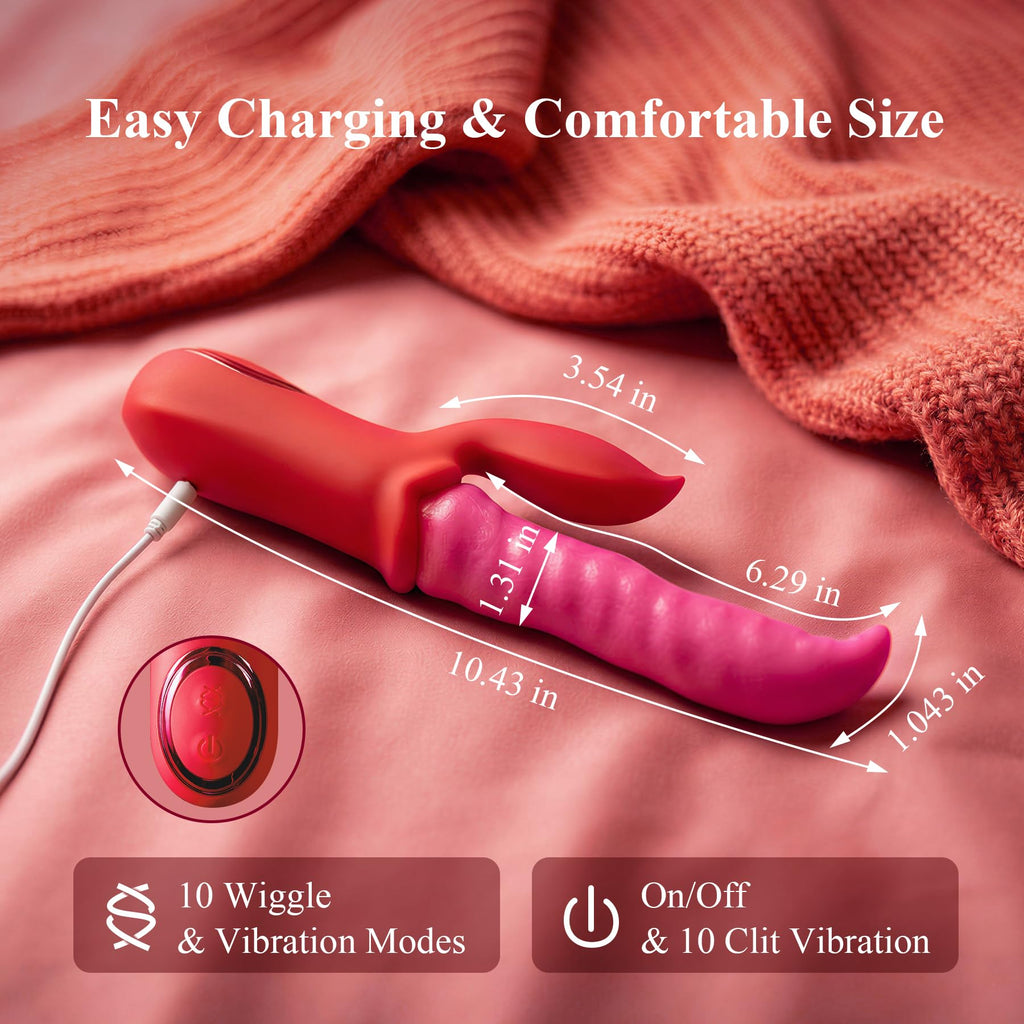 MOMONII Vibrator Sex Toys Dildo with Tongue Licking Wriggling Pleasure
