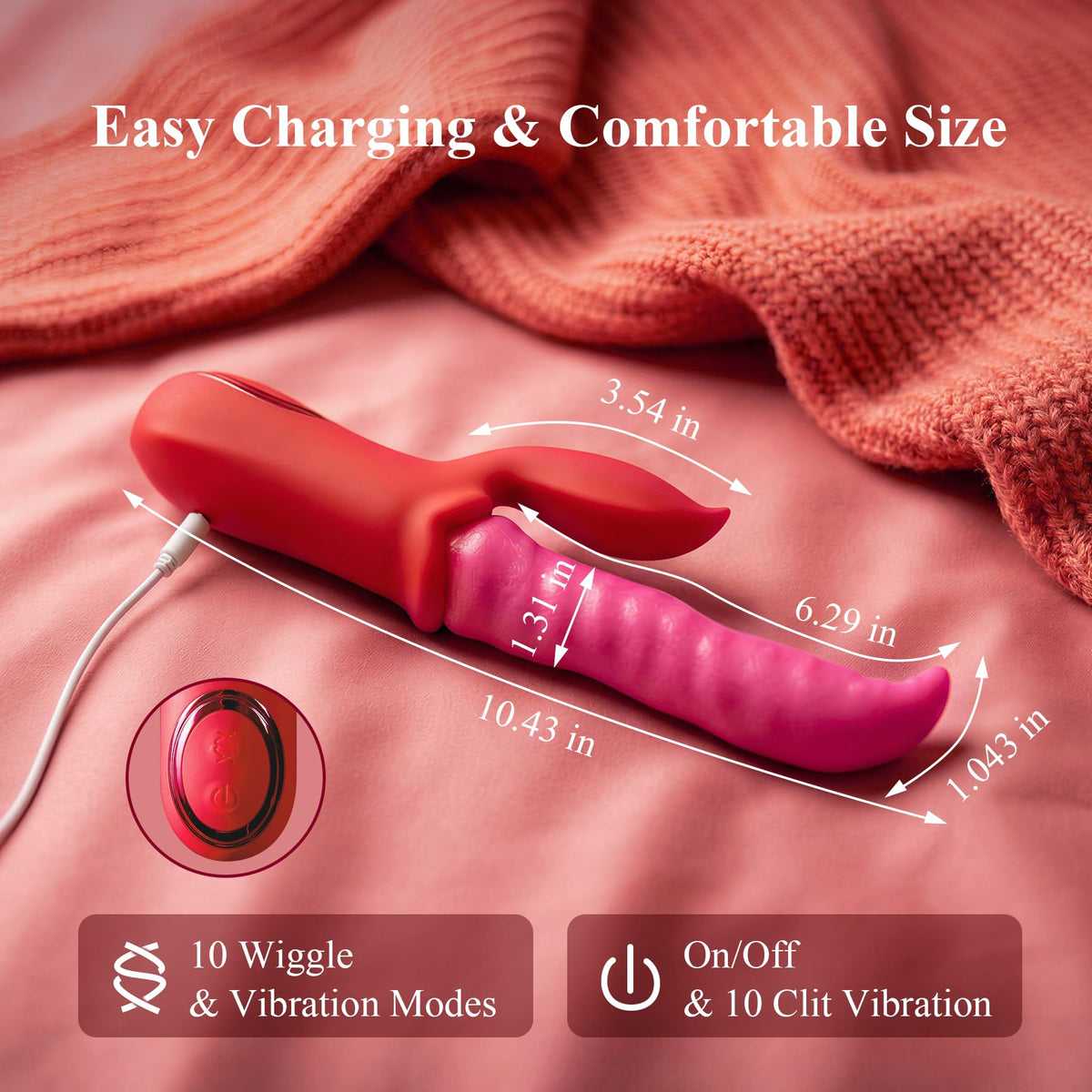 MOMONII Vibrator Sex Toys Dildo with Tongue Licking Wriggling Pleasure