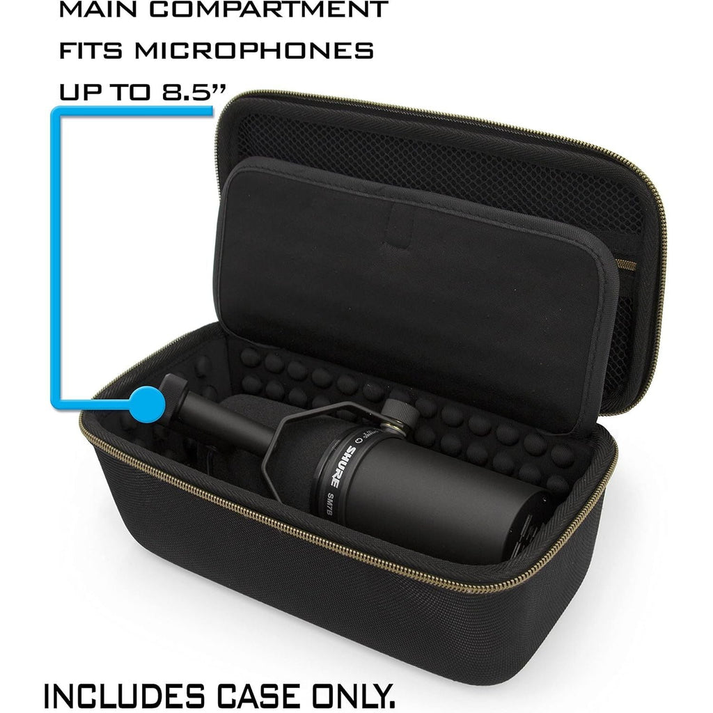 Buy now CASEMATIX Studio Case Compatible with Rode PodMic, Shure SM7B Microphone and Other Large Podcast Mics with XLR Recording Accessories - Includes Podcasting Mic Bag Only at indiglob india