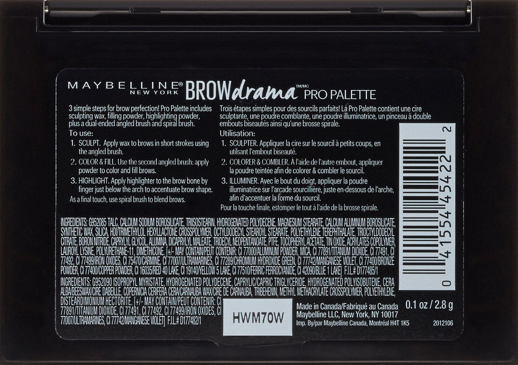 Buy now Maybelline New York Brow Drama Pro Eyebrow Palette, Soft Brown, 0.1 oz. at indiglob india