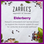 Zarbee's Adult Daily Immune Support Liquid, Vitamin C & Zinc, 8 fl oz | For Adults & Kids Ages 12+ Years, High Concentrate Liquid, Black Elderberry Flavor, For Daytime Use