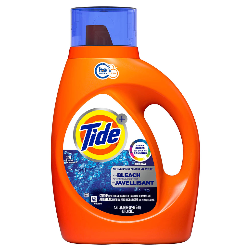 Buy now Tide Plus Bleach Alternative HE Turbo Clean Liquid Laundry Detergent, 46fl oz, 29 Loads at indiglob india