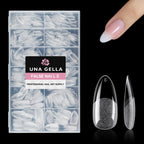 Buy now UNA GELLA Almond Gel Nail Tips, 504PCS Pre Etched Clear Fake Nails Tips Medium Almond Shape - 12 Sizes Full Cover Soft Acrylic Press On Nail Extensions No C Curve Gift for Diy at Home at indiglob india