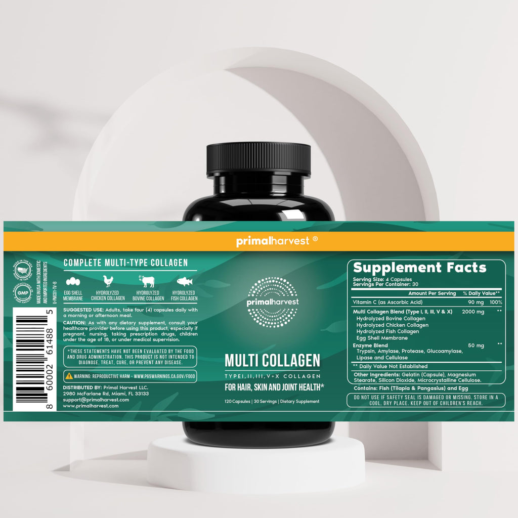 Primal Harvest Multi Collagen - Daily Supplement, Dairy & Gluten Free