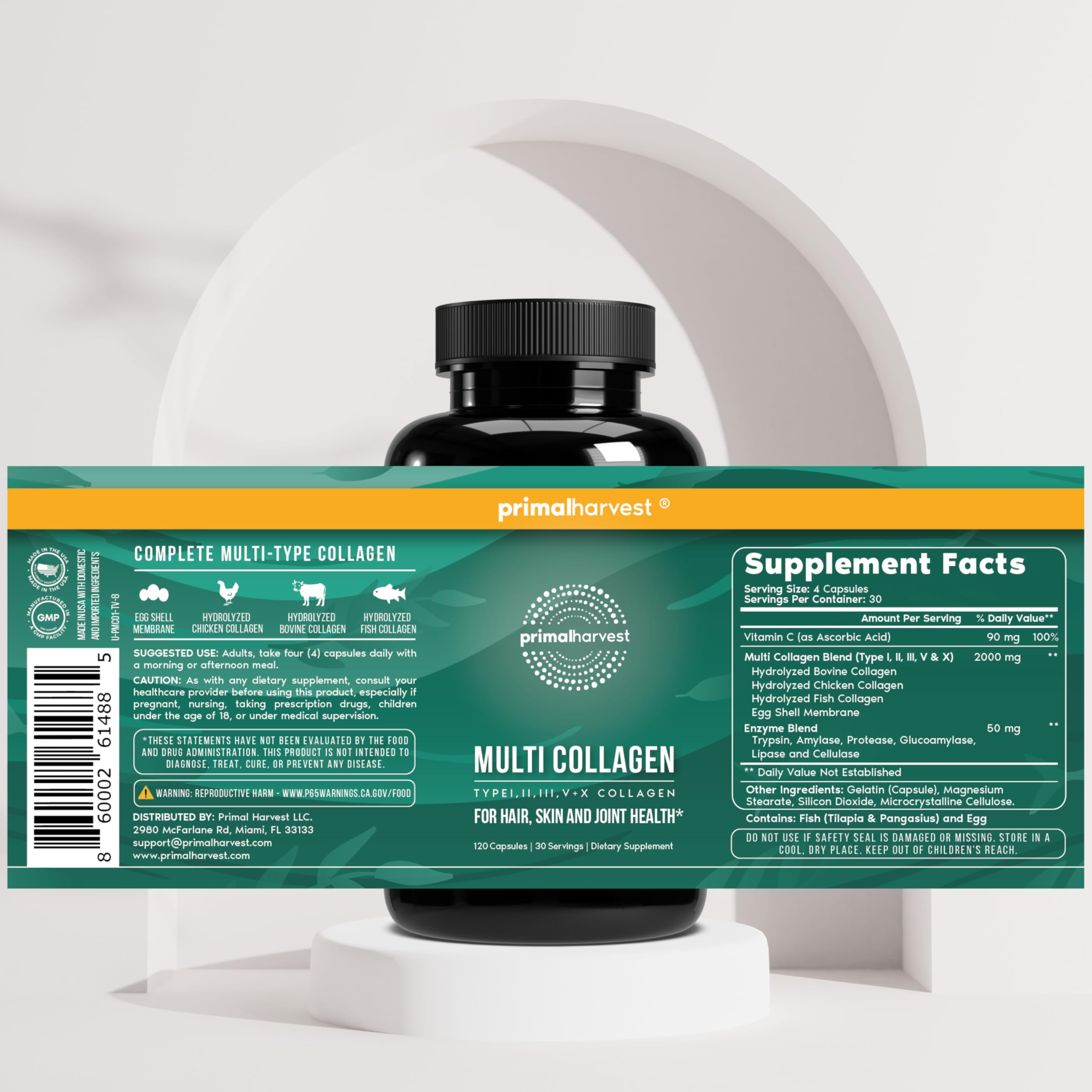 Primal Harvest Multi Collagen - Daily Supplement, Dairy & Gluten Free