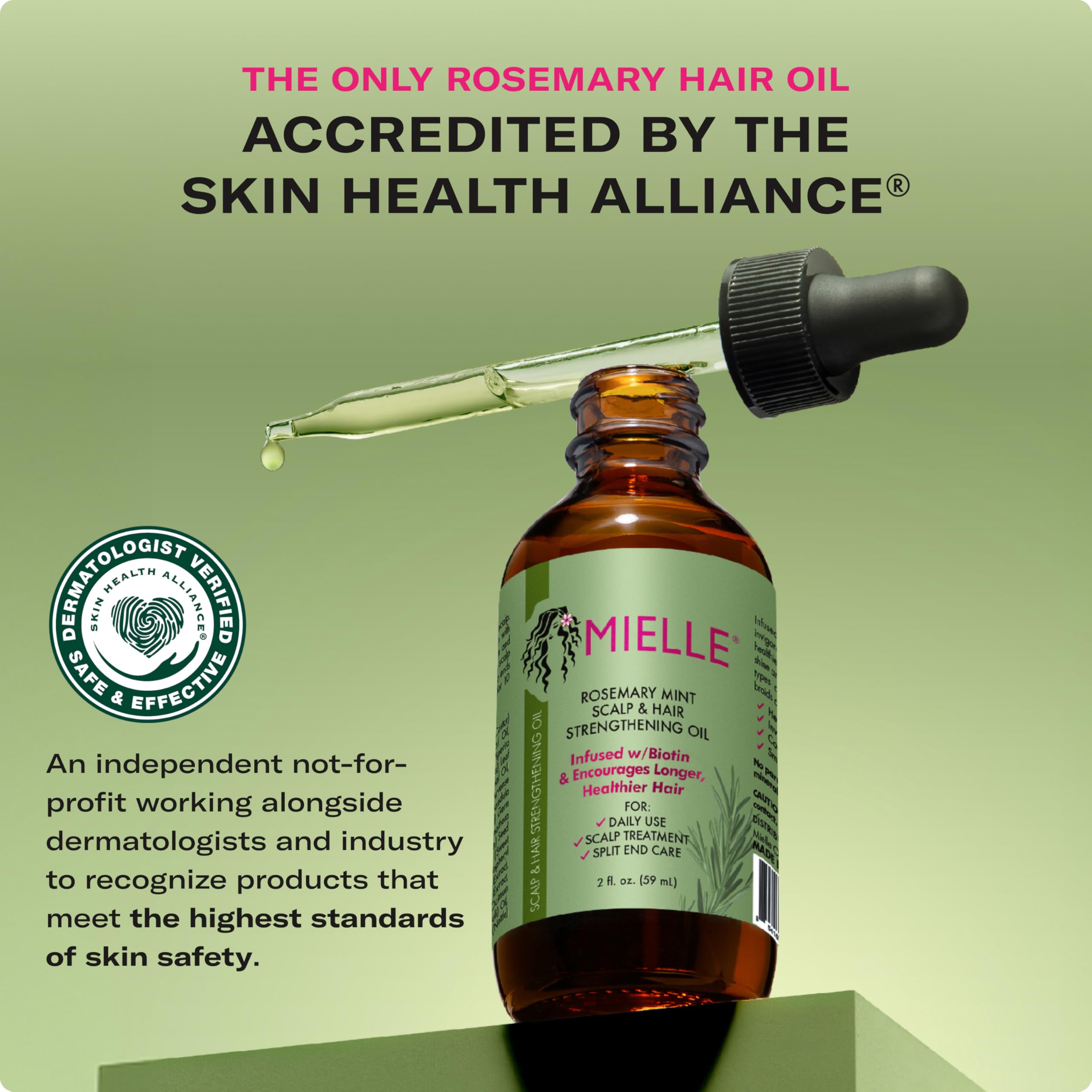 Buy now Mielle Organics Rosemary & Mint Hair Oil - Strengthening Biotin Oil Infused Frizzy & Damaged Hair Care - Split Ends & Dry Scalp Treatment to Support Longer, Healthier Strands, 2oz at indiglob india