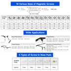 Upgraded All-in-One Magnetic Eyeglass Repair Tool Kit with Screws, Glasses Fixing Kit with Precision Screwdriver Set, Eyeglass Nose Pads and Tweezer for Travel, Gift, Christmas