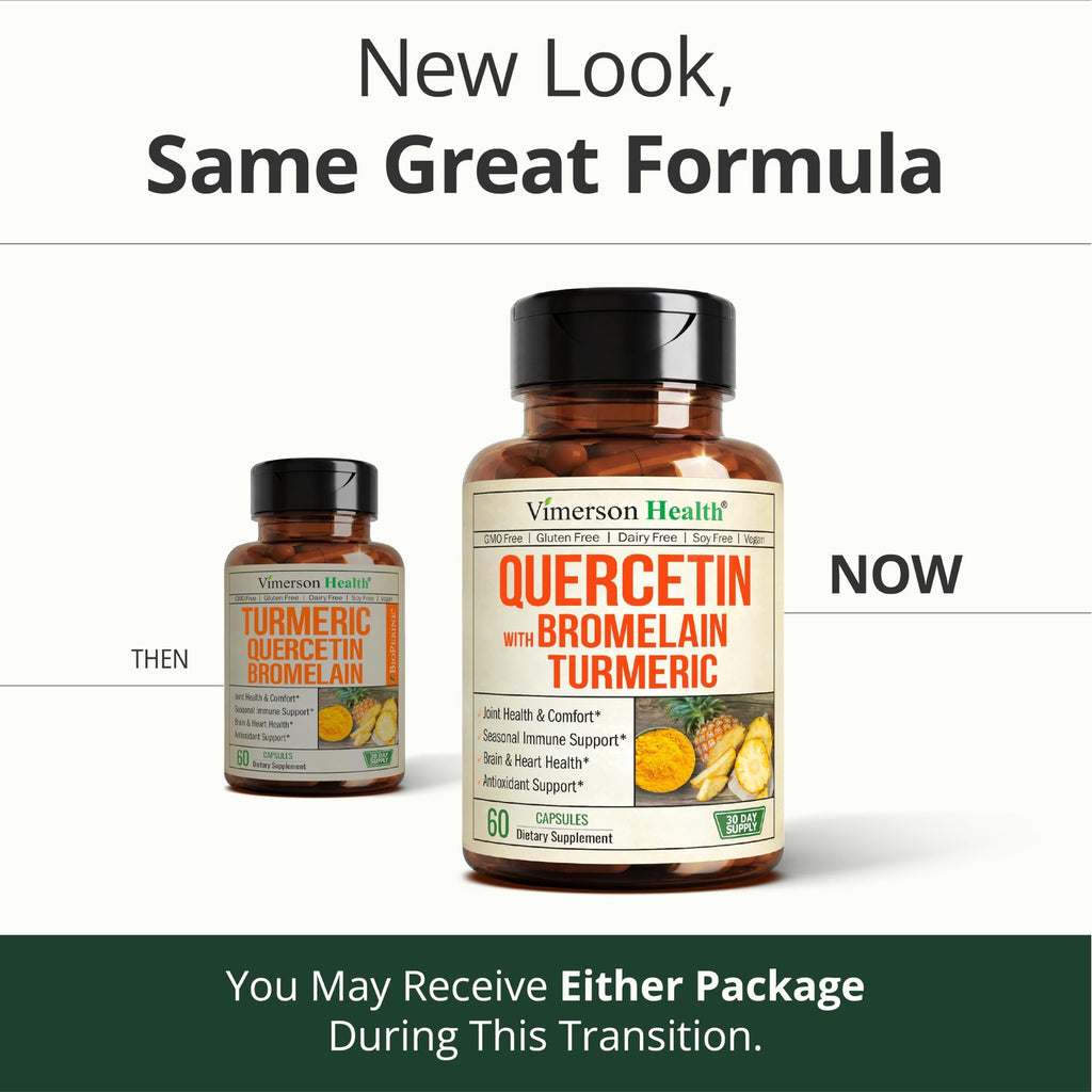 Quercetin with Bromelain Turmeric Curcumin Supplement – Triple Action: Allergy Relief, Inflammation and Joint Support with Organic Tumeric + Bioperine for Max Absorption – 60 Quercetin 500mg Capsules