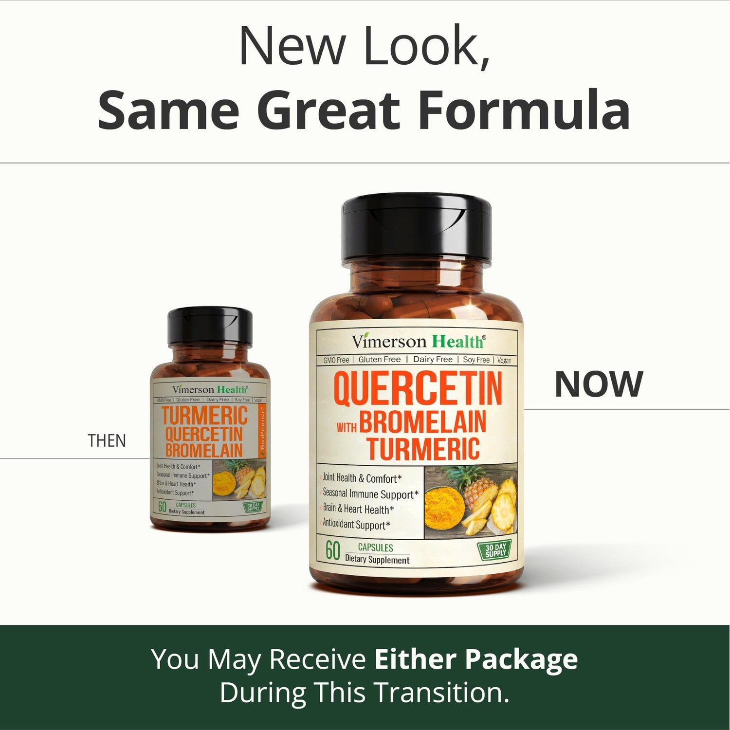 Quercetin with Bromelain Turmeric Curcumin Supplement – Triple Action: Allergy Relief, Inflammation and Joint Support with Organic Tumeric + Bioperine for Max Absorption – 60 Quercetin 500mg Capsules