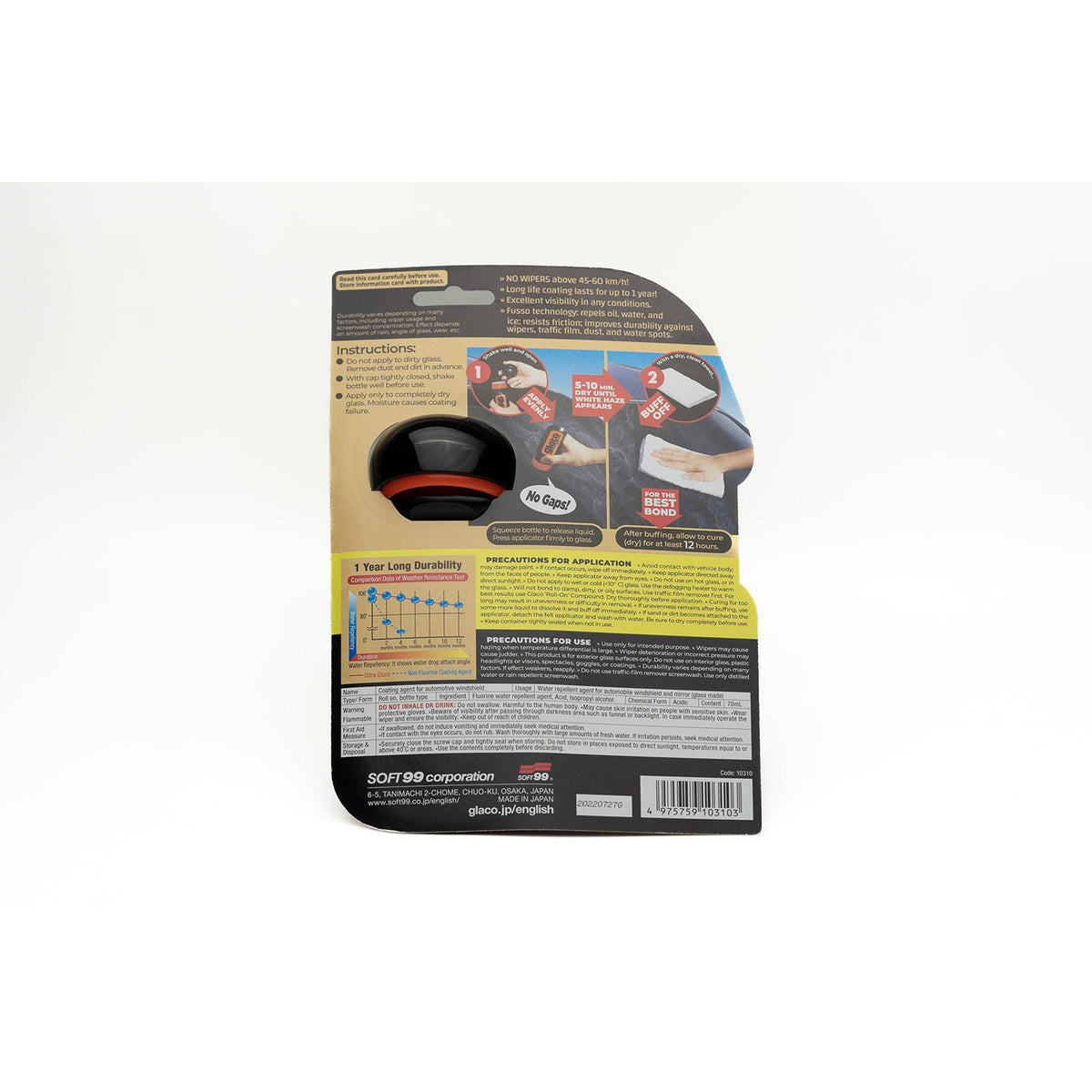 SOFT99 Glaco Compound Roll On 100ml & Ultra Glaco 70ml Bundle Pack