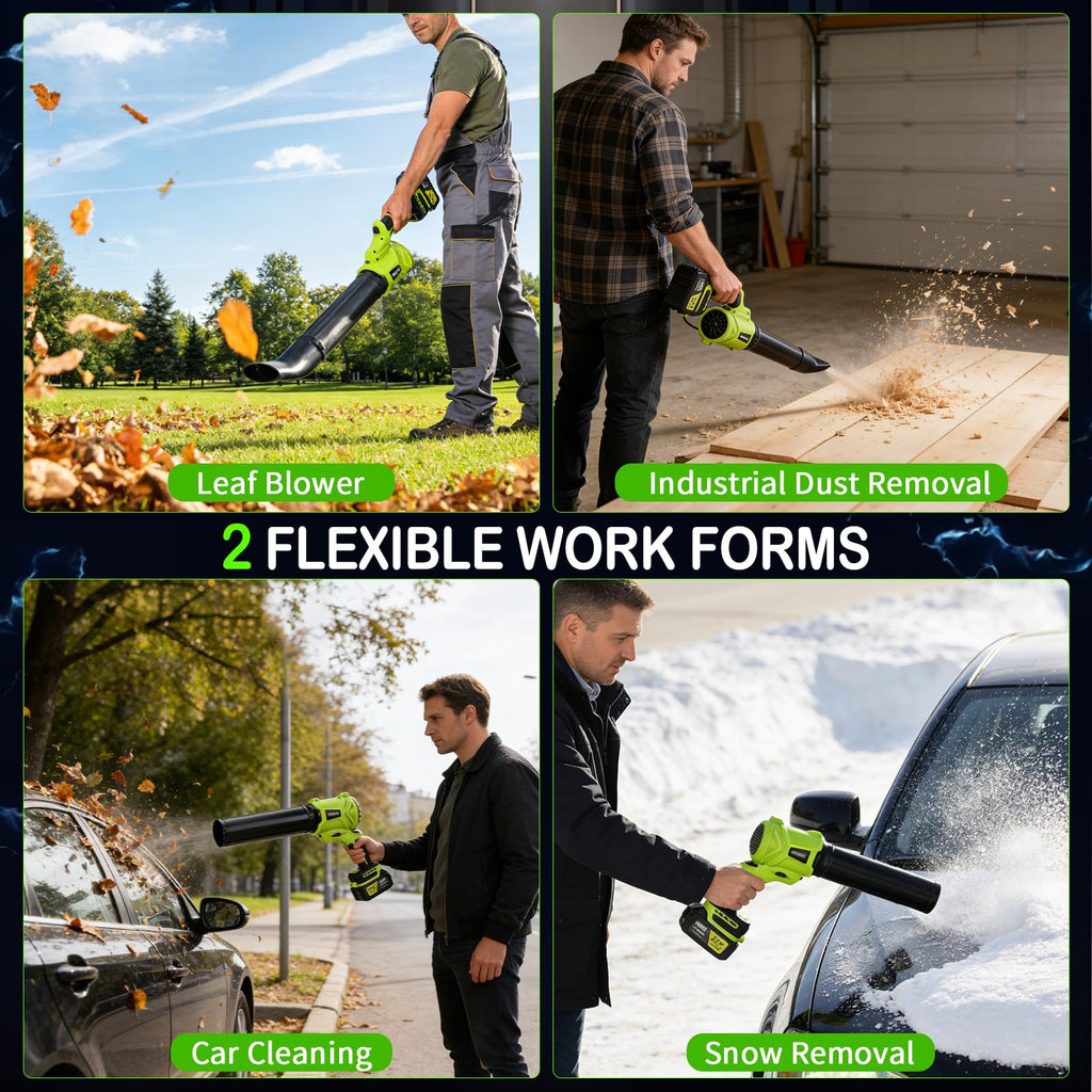 Cordless Leaf Blower Lightweight Handheld Blowers for Lawn Care, Green