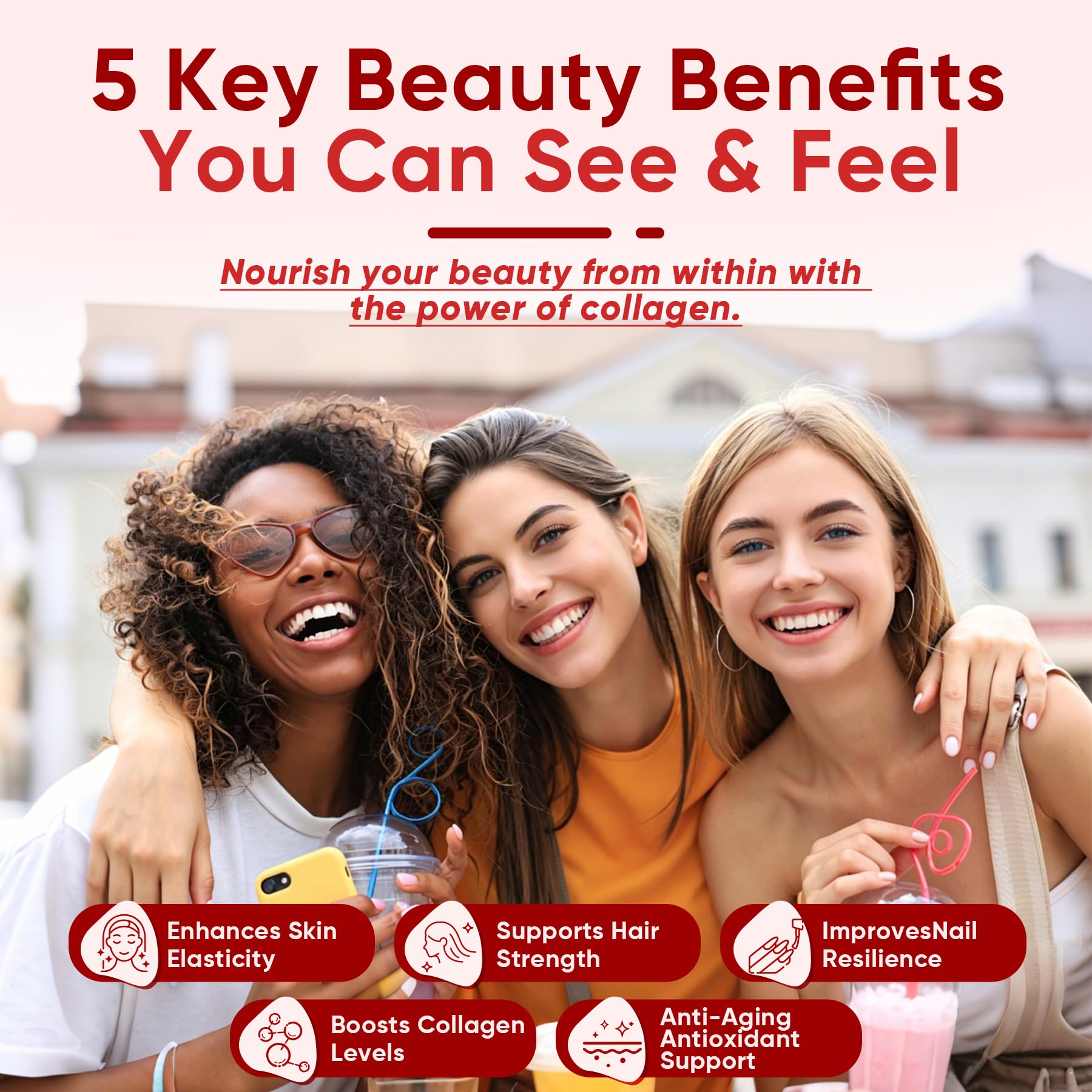 2Pack Sugar-Free Hydrolyzed Collagen Peptide Filled Gummies for Women & Men, with 1500mg Protein Type I,II,III,V,X, 5000mcg Biotin Vitamin C A E D3 B6 B12 for Immune Digestion Skin Hair Nails, Bone