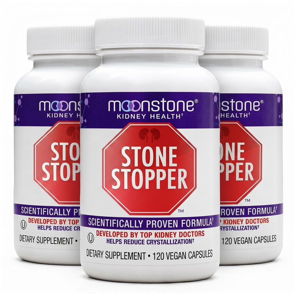 Moonstone Stone Stopper Capsules, Kidney Stone Prevention, Calcium Oxalate Protector, Alkali Citrate Support Supplement, Developed by Urologists to Support Kidney Health, 30 Day Supply (120 Count)