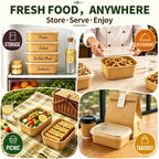 60 Pack 29OZ Disposable Meal Prep Containers, Paper Bowls With Lids
