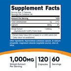 Nutricost Shilajit Capsules 1,000mg Per Serving, 120 Capsules, 60 Servings | Shilajit Extract with Naturally Occurring Fulvic Acid, Gluten Free, GMO-Free, Vegan Friendly