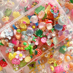 FULUSODO 60pcs Embellishments Cute Set, Flat Back Bulk Mixed Resin Ornament Scrapbooking Set