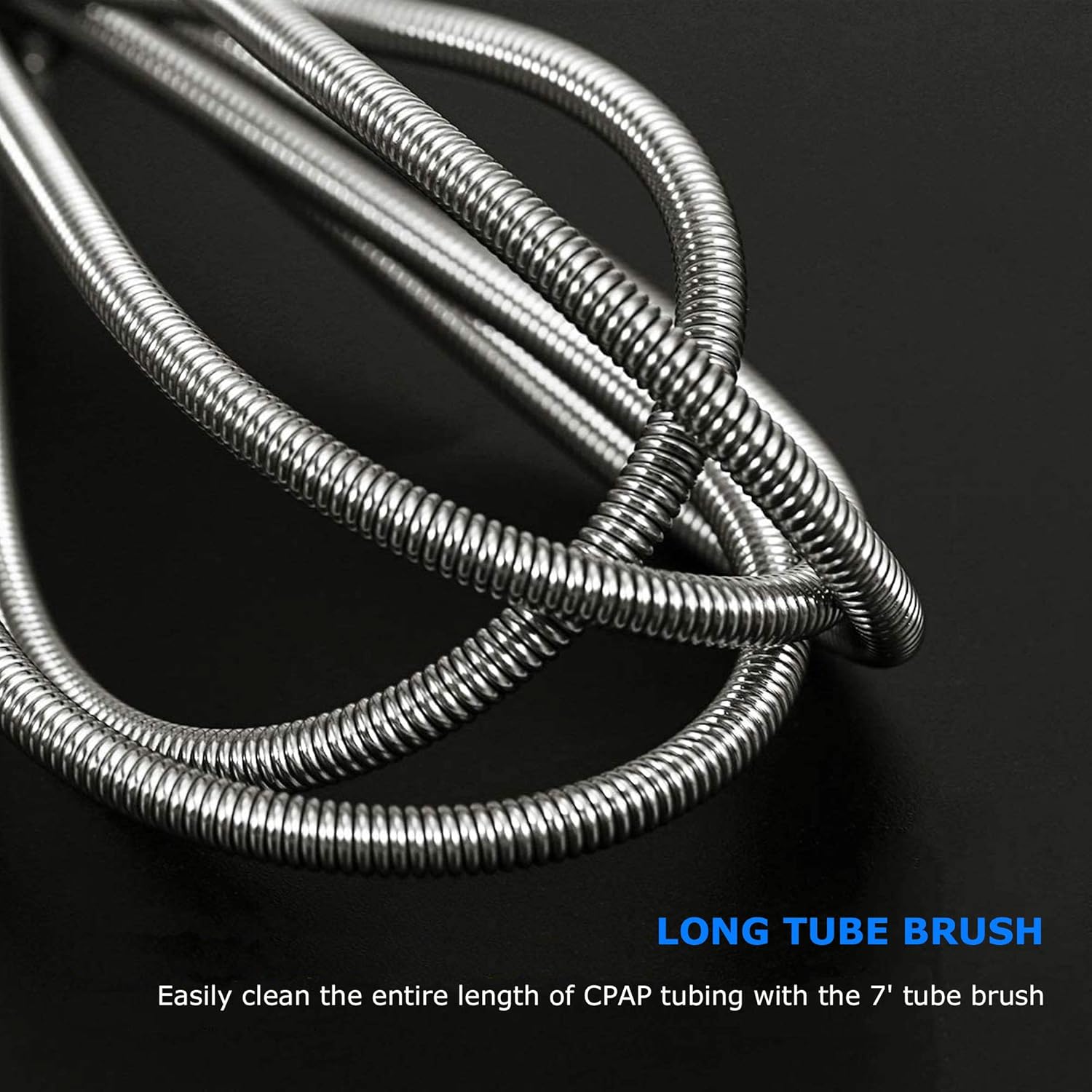 Buy now CPAP Tube Cleaning Brush-7 Feet Flexible + 7 Inches Handy Stainless Steel Wire Bristle Brush- Fits for Standard 22mm Diameter Tubing at indiglob india