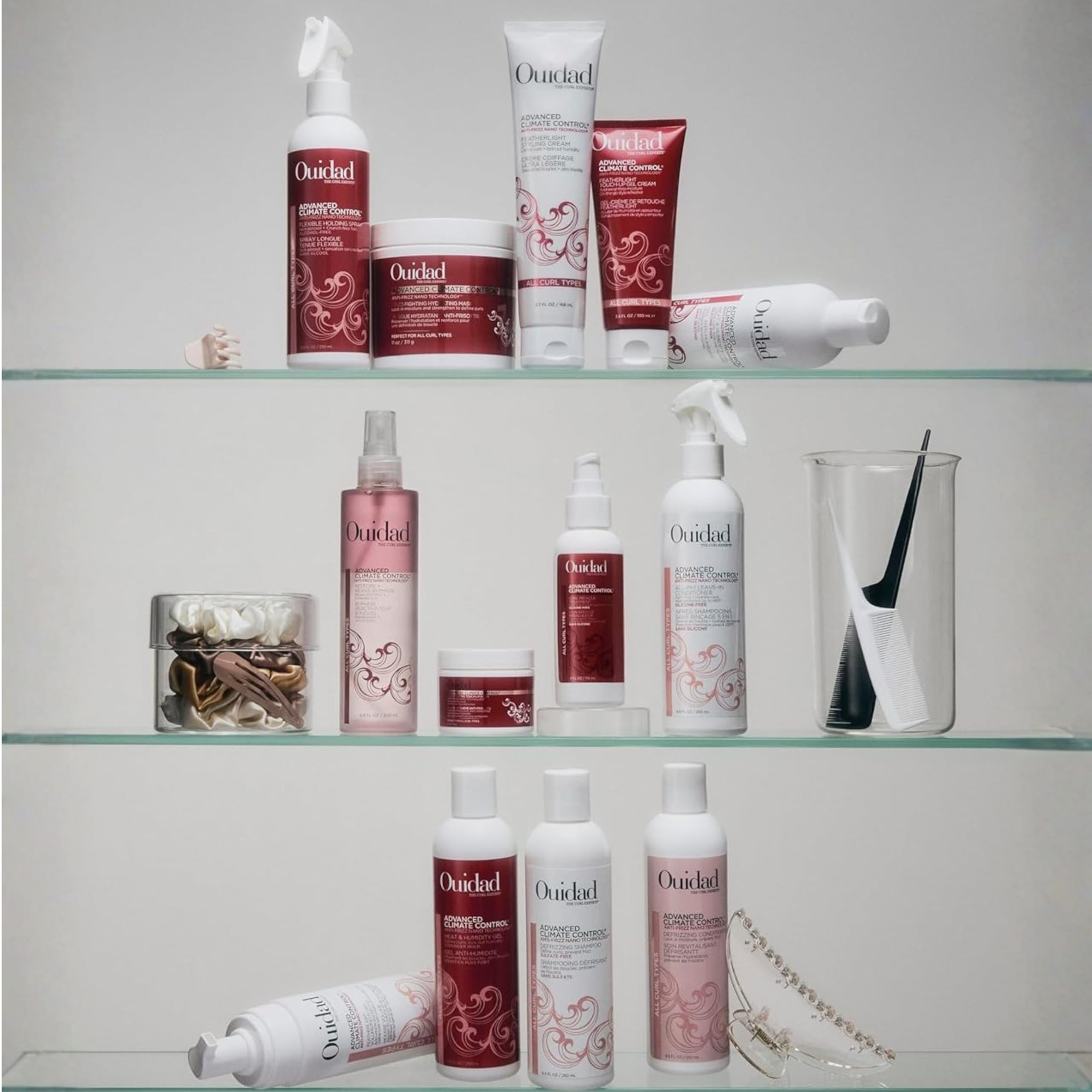 Ouidad Advanced Climate Control Featherlight Curls Styling Cream, Soft Hold | Frizz-Free Hair with Anti-Frizz Nano Technology, Flexible Curl Cream for Curly Hair, Locks Out Humidity, For All Curl Types