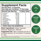 EAA Capsules, All 9 Amino Acids + BCAAs, Workout + Muscle Recovery, 225 Ct | Complete Essential Amino Acids Supplement, No Proprietary Blend, Steady Endurance + Post Workout Recovery, Tasteless Capsules