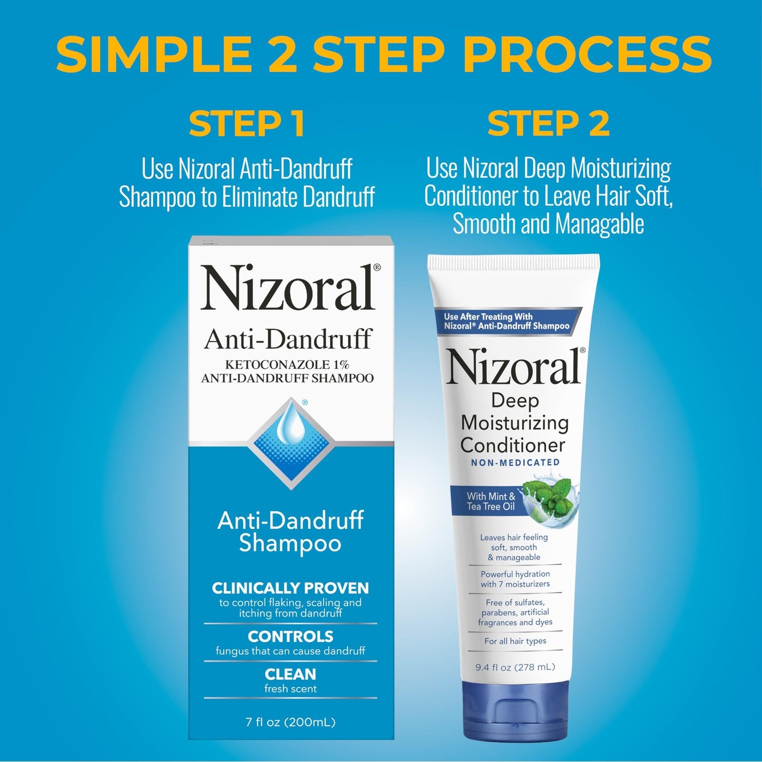 Nizoral Deep Moisturizing Conditioner, 9.4 oz, Anti-Dandruff Conditioner | Mint and Tea Tree Oil, Sulfate and Paraben Free, No Artificial Fragrance, For All Hair Types