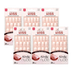 Buy now Kiss Salon Acrylic Nude French 28 Count Medium Length Flat (Pack of 6) at indiglob india