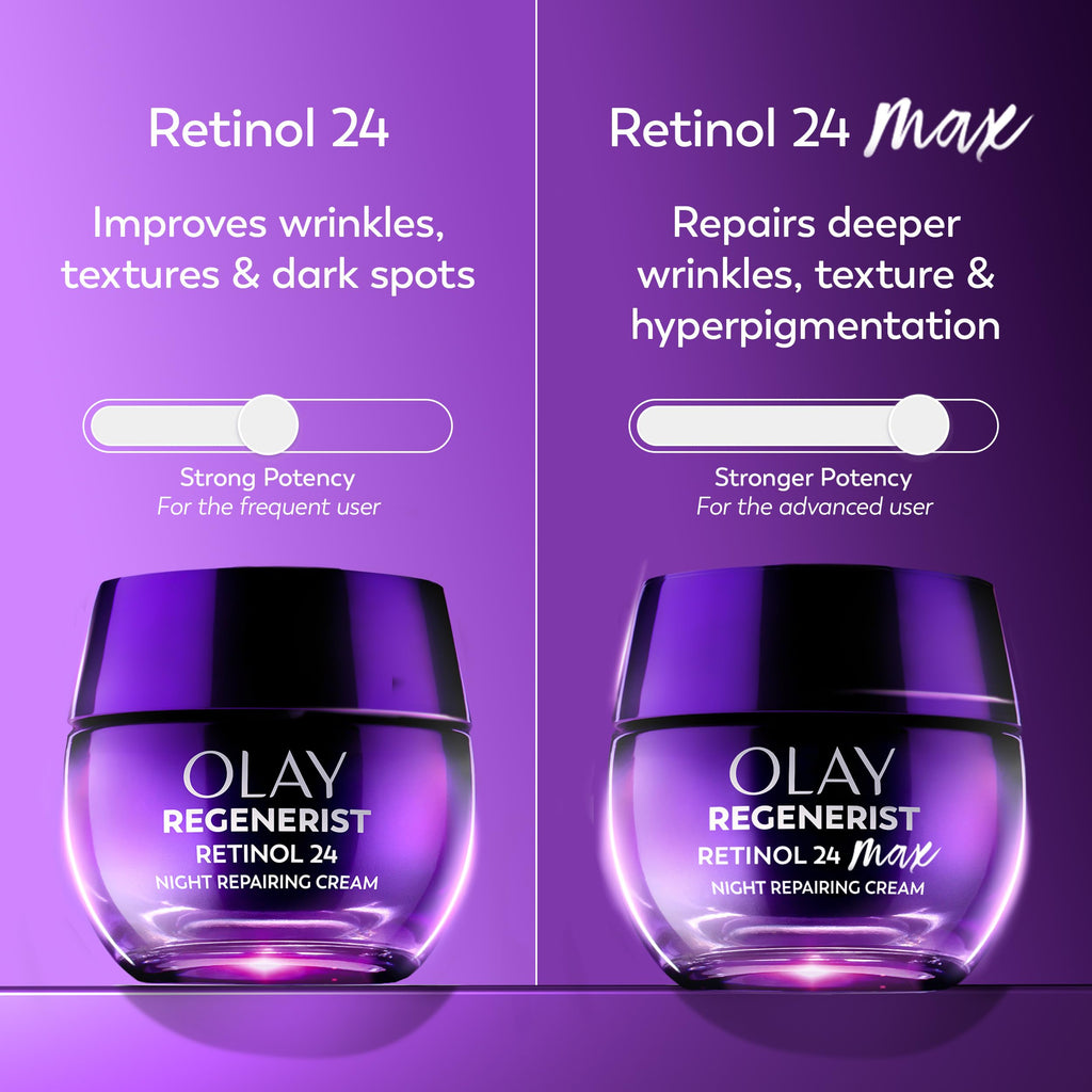 Buy now Olay Retinol Night Cream for Women, MAX, Anti-Aging Face Mousturizer, Fragrance-Free, Non Greasy - Anti-Wrinkle, Smooth Fine Lines, Hydrating Skin Care - Triple Collagen Cream, Niacinamide, 1.7oz at indiglob india