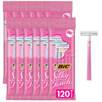 BIC Silky Touch Womens Disposable Razors, 2-Blade, Travel Covers, 40-Pack