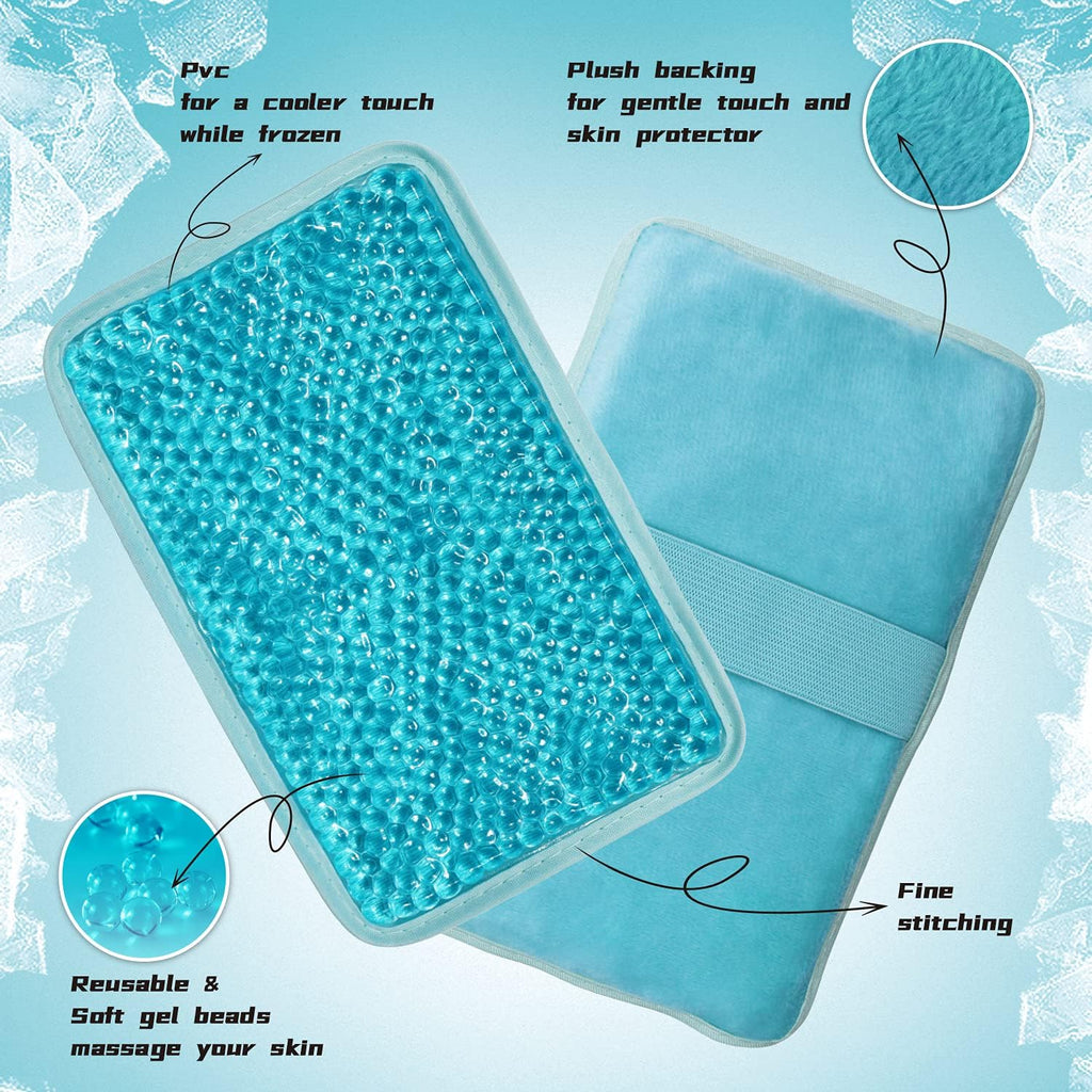 Buy now Gel Beads Ice Pack Ice Bag with Strap-1 Pack Reusable Hot & Cold Pack Compress for Knee, Shoulder, Foot, Back, Ankle, Neck, Hip, Elbow, Wisdom Tooth-7.76''x4.93''(Blue) at indiglob india
