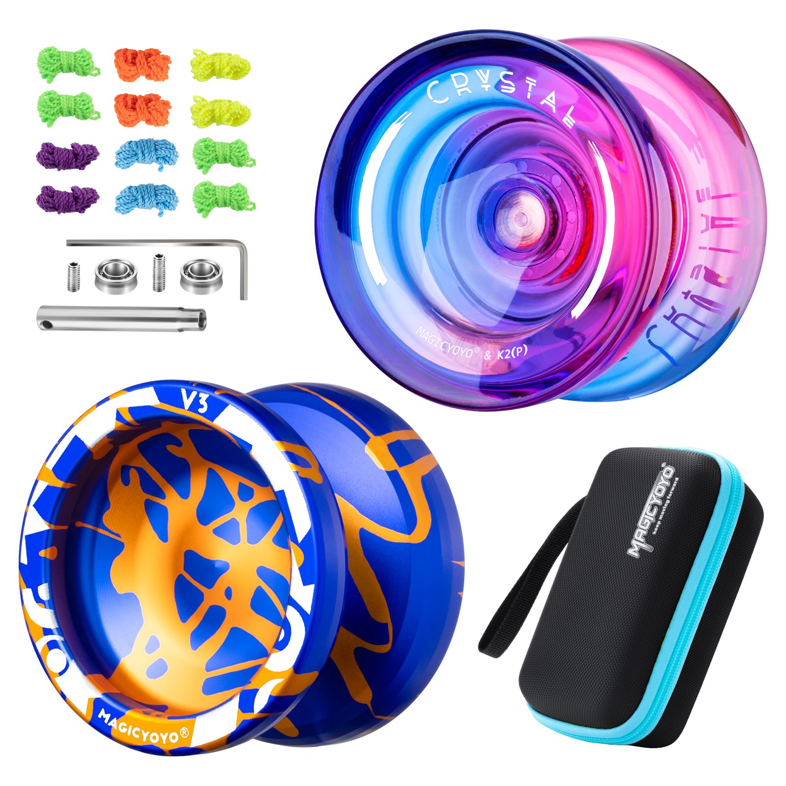Buy now MAGICYOYO V3 Yoyo for Kids 8-12 or Above, Responsive Yoyo Professional with Dual Function, Professional Trick Yo yo for Adults with 12 Yo-yo Strings, KK Bearing, Bearing Puller, Axle,Case Bag -Black at indiglob india