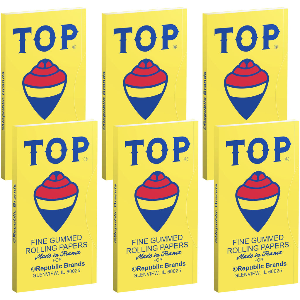 TOP Rolling Papers, 6 Pack Bundle, 600 Cigarette Paper Leaves Total