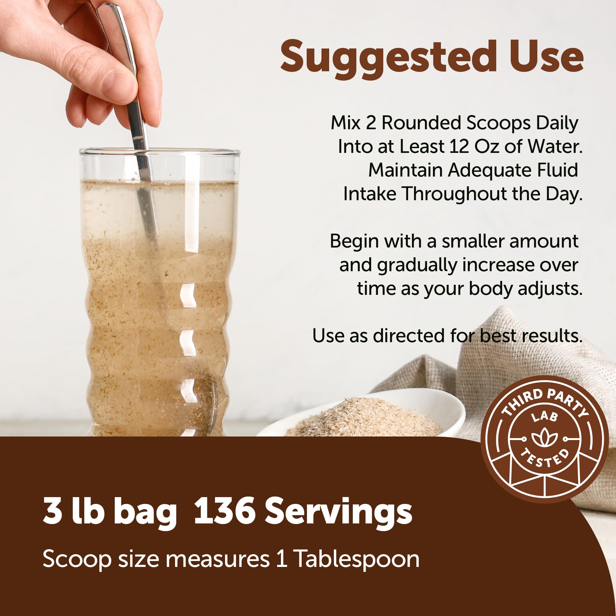 Micro Ingredients Organic Whole Psyllium Husks, 3lbs | Daily Soluble Fiber Supplement | Sourced from India | Ideal for Oatmeal, Coffee & Beverage | Unflavored, Non-GMO, Keto Friendly, Vegan
