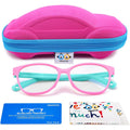 Buy now Blue Light Glasses for Kids Girls Boys with Cute Car Case, UV400 Protection, Anti Blue Ray Age3-12 Pink Green at indiglob india