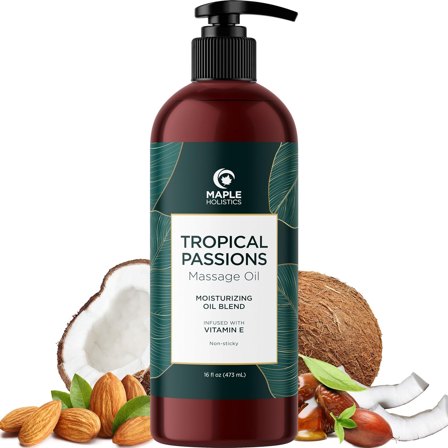 Buy now Tropical Sensual Massage Oil for Couples - Complete Relaxation Full Body Massage Oil for Date Night with Smooth Gliding Coconut and Sweet Almond Oil with Mango Scent - Non GMO Gluten Free and Vegan 16 Fl Oz (Pack of 1) Tropical at indiglob india