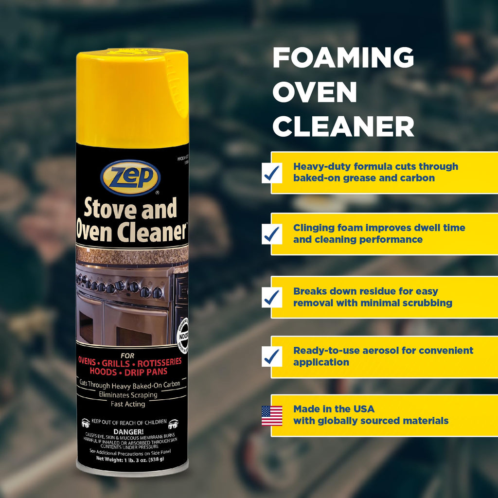 Zep Stove & Oven Cleaner 19 oz (2 Pack) + Blue Microfiber Rag