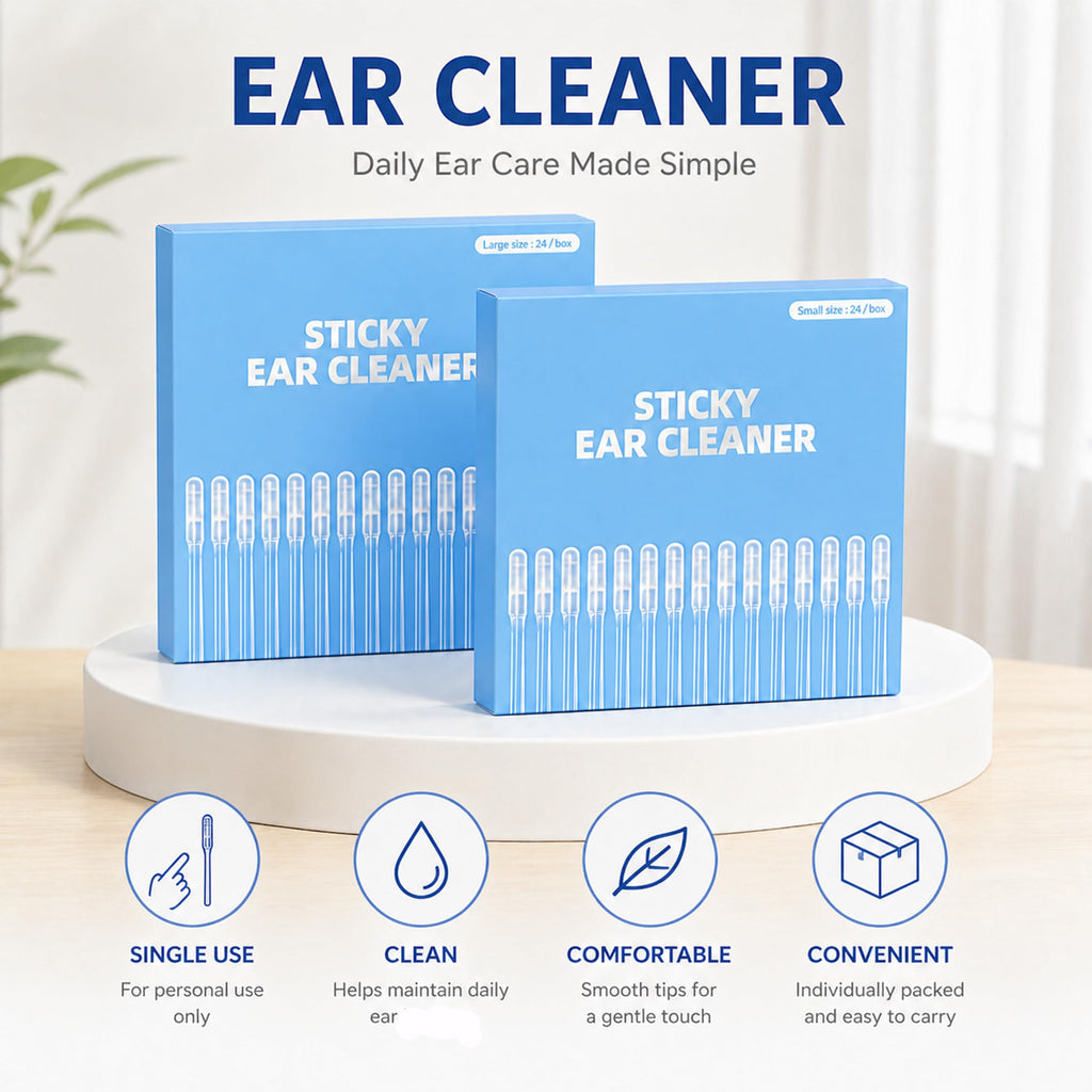 48 pcs Sticky Ear Cleaning Stick, Reusable Ear Cleaning Tools with Soft Rubber Head, Gentle Adhesive Ear Pick for Ear Wax Cleaning, Adhesive Ear Cleaning Sticks for All Ages