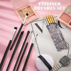 Buy now 12 Pieces Eyeliner Brushes Set, Slanted Makeup Gel Eyeliner Brush Line Fine Bent Eyeliner Brush Pointed Round Makeup Brush Angled Eyeliner Makeup Tool for Girls Women Cosmetic Applicators at indiglob india