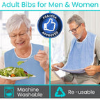 Buy now Vive Adult Bibs - Waterproof Apron Set for Men, Women for Eating with Adjustable Strap - Washable Reusable Large Terry Cloth at indiglob india