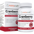 Buy now Nutracraft #1 Cranberry Extract Supplement for Bladder & Urinary Tract Support | 12,600 mg of Fresh Cranberries, Vitamin C & E and Polyphenols | Lab Tested & Easy to Swallow | 60 Softgels at indiglob india