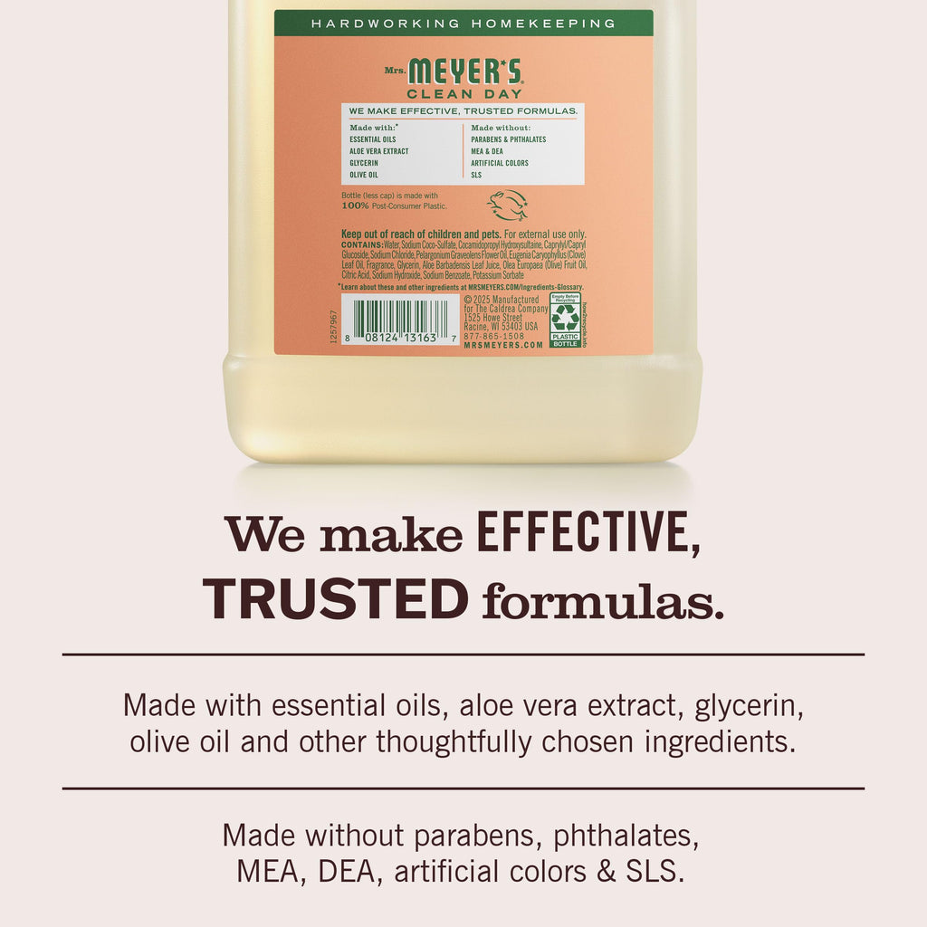 Buy now MRS. MEYER'S CLEAN DAY Hand Soap Refill, Made with Essential Oils, Geranium, 33 fl. oz at indiglob india